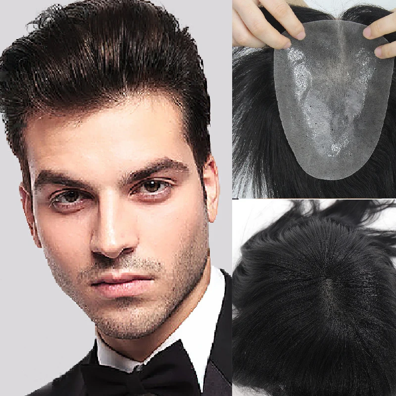 LVHAN Men's Wig Ultra Thin Leather Short Wig Bio Scalp Wig Replacement Block Forehead Natural Black
LVHAN Men's Wig Ultra Thin Leather Short Wig Bio Scalp Wig Replacement Block Forehead Natural Black