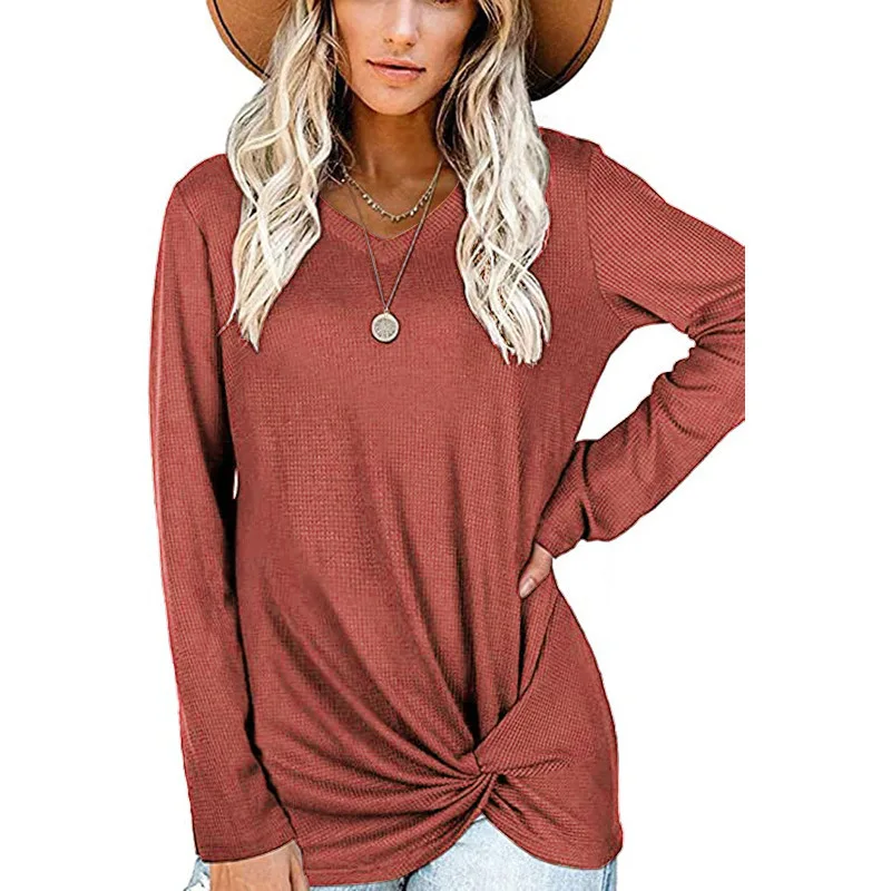 Autumn and Winter New Women's Waffle V-Neck Kink Long Sleeve T-shirt Top Shirt Fashion Casual Loose Lady Tops Female
Autumn and Winter New Women's Waffle V-Neck Kink Long Sleeve T-shirt Top Shirt Fashion Casual Loose Lady Tops Female