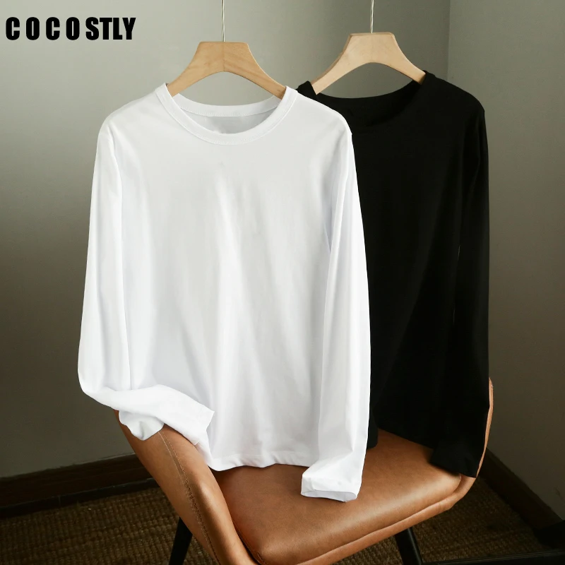 2022 New Spring Autumn Fashion Long Sleeve Round Neck Basic T Shirt All-match Women Solid Color Simple Casual Female
2022 New Spring Autumn Fashion Long Sleeve Round Neck Basic T Shirt All-match Women Solid Color Simple Casual Female