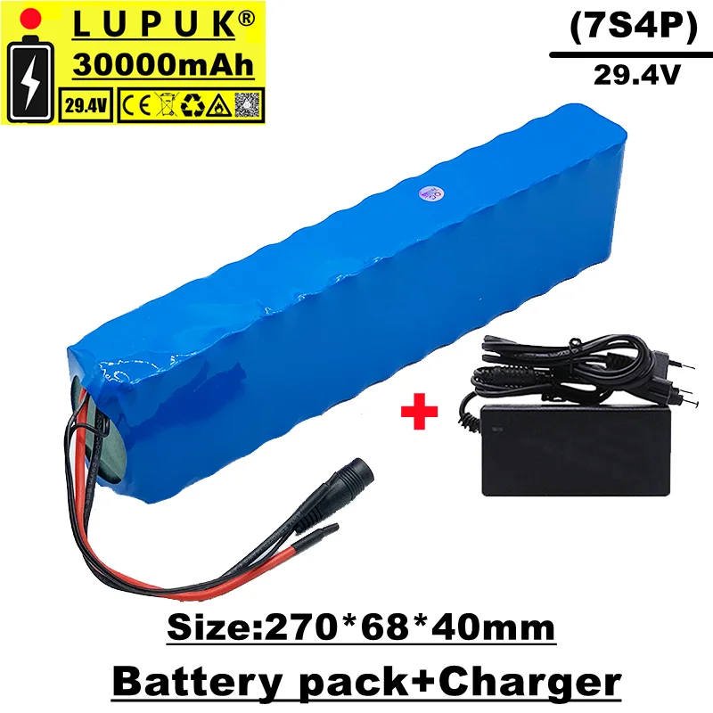 29.4V lithium ion battery pack, 7s4p 29V 30000mAh, built-in BMS, suitable for bicycles, motorcycles, electric scooters
29.4V lithium ion battery pack, 7s4p 29V 30000mAh, built-in BMS, suitable for bicycles, motorcycles, electric scooters