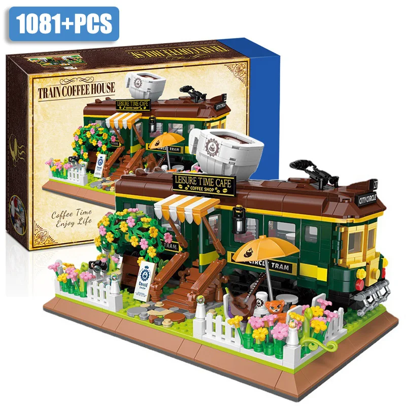 City MOC 1081pcs Retro Train Track Coffee Shop Mini Size Building Blocks Steam Trains Coffee House Bricks Toys Gift For Children
City MOC 1081pcs Retro Train Track Coffee Shop Mini Size Building Blocks Steam Trains Coffee House Bricks Toys Gift For Children