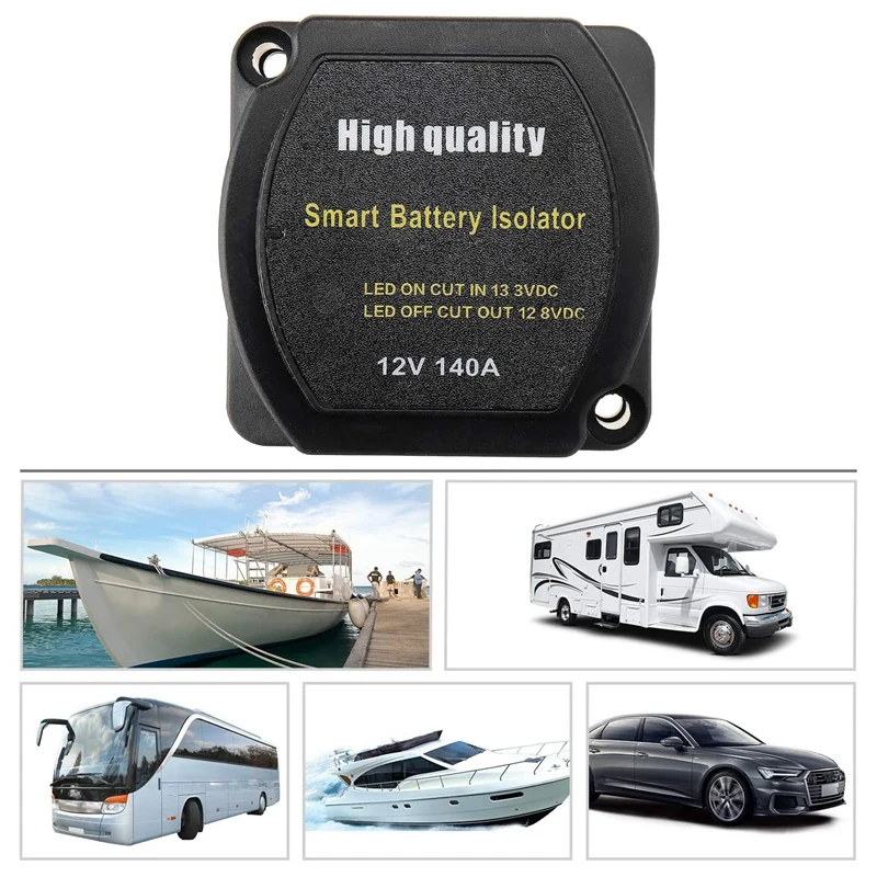 Dual Battery Smart Isolator 12V 140 Amp Voltage Sensitive Relay VSR Smart Switch for Car ATV UTV Boats RV's Camper Truck
Dual Battery Smart Isolator 12V 140 Amp Voltage Sensitive Relay VSR Smart Switch for Car ATV UTV Boats RV's Camper Truck