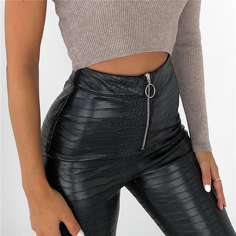 Women Fashion PU Leather Pants Autumn High Waist Zipper Trousers Streetwear Ladies Sexy Club Pencli Pants
Women Fashion PU Leather Pants Autumn High Waist Zipper Trousers Streetwear Ladies Sexy Club Pencli Pants