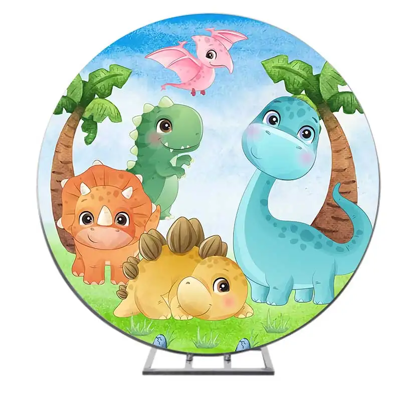 Cute Watercolor Dinosaurs Backdrop Photography Baby Shower Kids Birthday Round Background Birthday Party Banner Custom Name Pic 
Cute Watercolor Dinosaurs Backdrop Photography Baby Shower Kids Birthday Round Background Birthday Party Banner Custom Name Pic