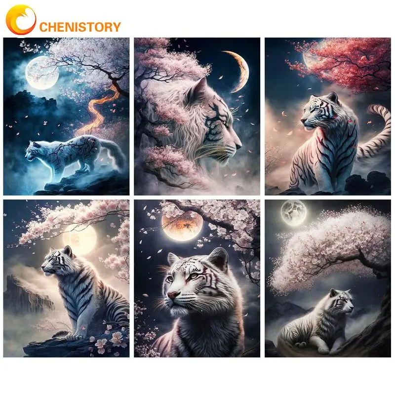 CHENISTORY Oil Painting By Numbers Moon Night Tigers Paint Kit Handicrafts Picture Coloring On Canvas Home Decors Diy Gift Art
CHENISTORY Oil Painting By Numbers Moon Night Tigers Paint Kit Handicrafts Picture Coloring On Canvas Home Decors Diy Gift Art