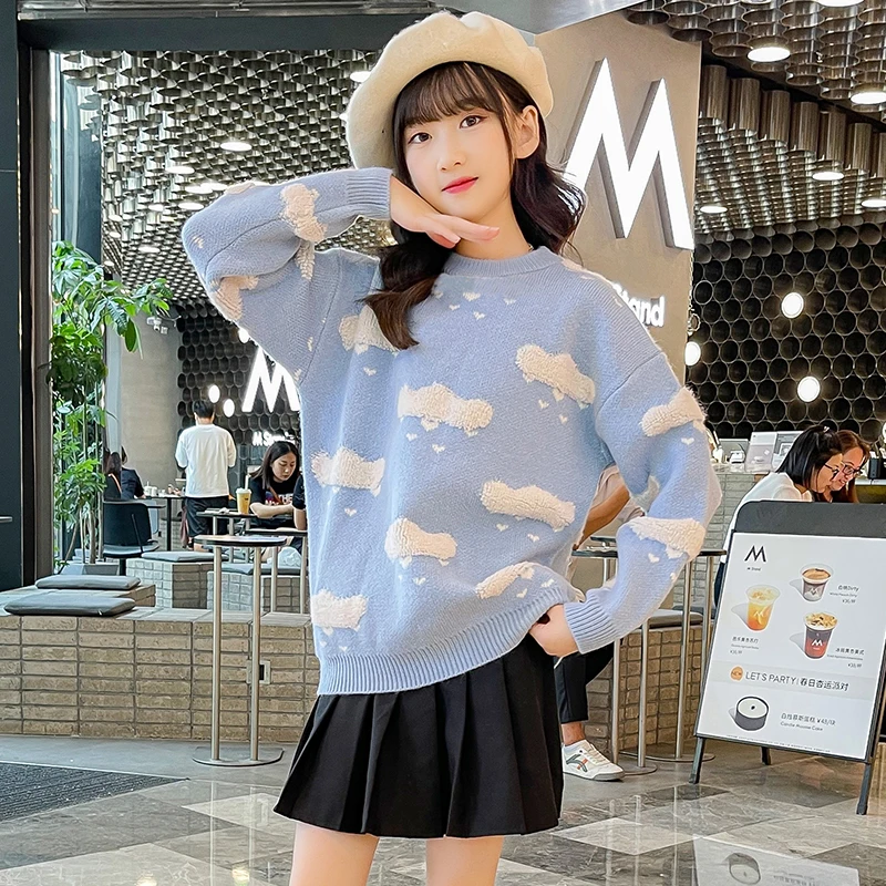 White Cloud Graphic Sweaters Girls Autumn Winter Casual New Knitwear Pullovers Fashion Kids Clothes Girl Sweater Knit Sweater
White Cloud Graphic Sweaters Girls Autumn Winter Casual New Knitwear Pullovers Fashion Kids Clothes Girl Sweater Knit Sweater