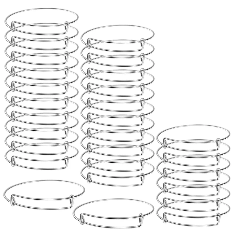 100Pcs Expandable Blank Bangle Bracelets Adjustable Wire Bracelets for DIY Jewelry Making Silver Color
100Pcs Expandable Blank Bangle Bracelets Adjustable Wire Bracelets for DIY Jewelry Making Silver Color