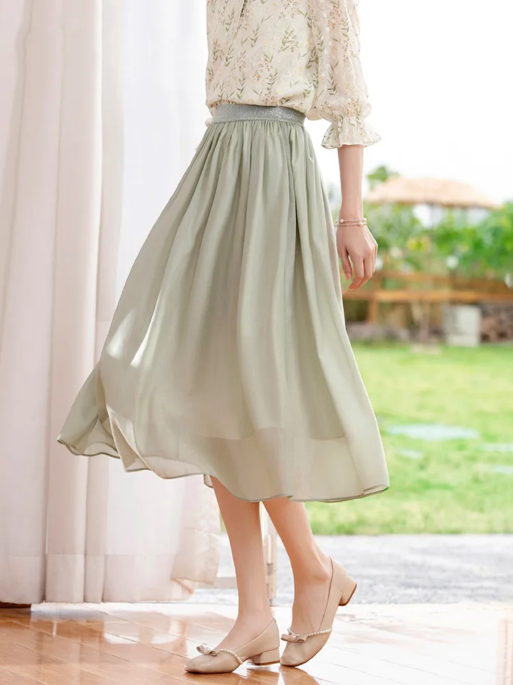 New Elegant mercerized Midi Skirt for Women Summer 2022 A-Line Elastic Waist Sweet Skirts Female Robe 2222024427
New Elegant mercerized Midi Skirt for Women Summer 2022 A-Line Elastic Waist Sweet Skirts Female Robe 2222024427