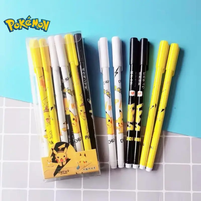 

Kawaii Anime Pokemon Pikachu Gel Pen Cute Cartoon Kids Creative 0.5Mm Black Neutral Pen Student Stationery Supplies Girl Gift