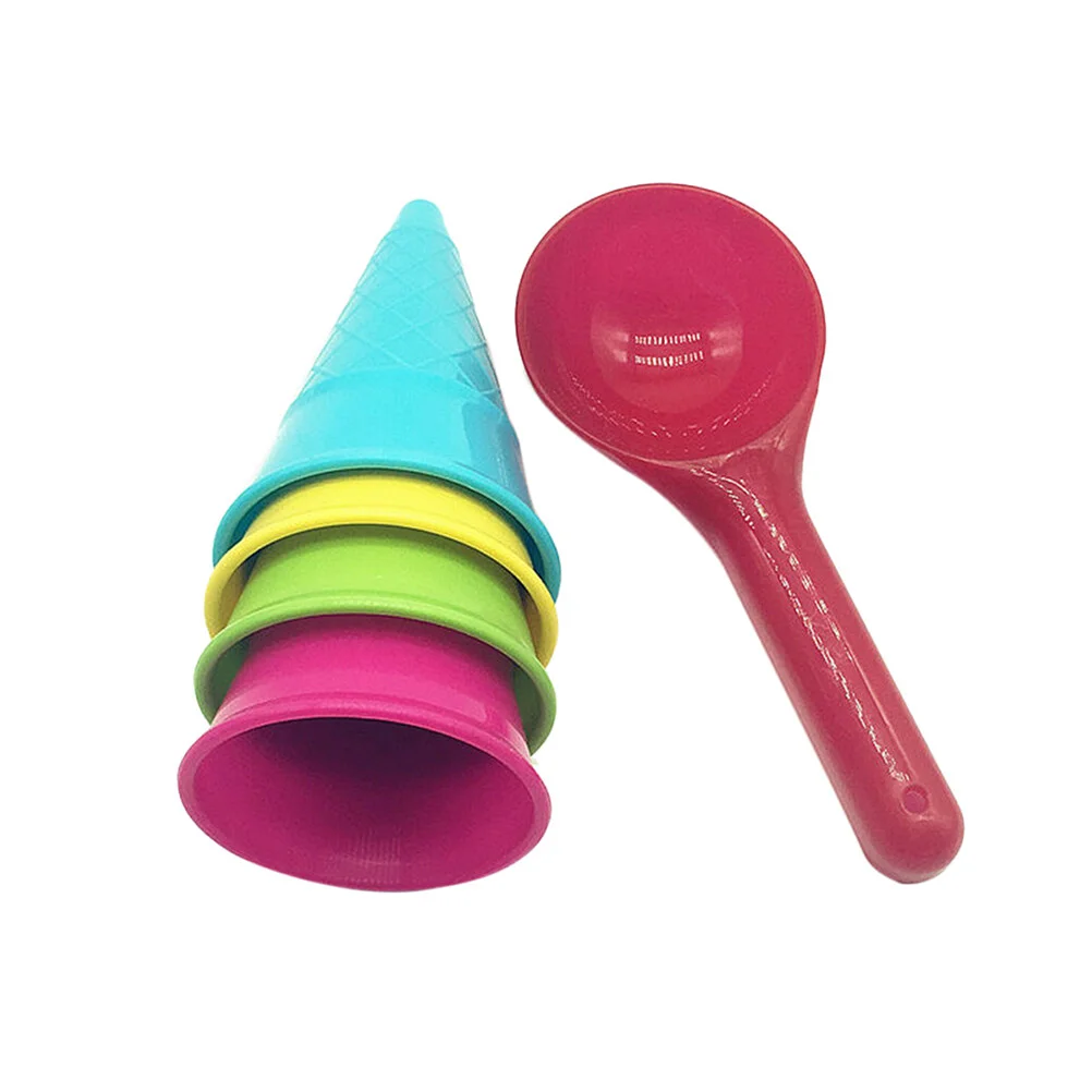 

Beach Toys 5pcs Cones Scoop Kids Seaside Play Sand Toys Beach Play Toys for Children Outdoor Play Random