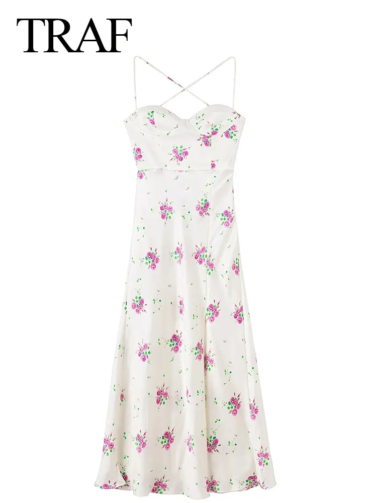TRAF Fresh Elegant Floral Printed Back Strap Long Sling Lady Dress Low Neck Premium Sexy Slim Hem High Slit Women's Dress
TRAF Fresh Elegant Floral Printed Back Strap Long Sling Lady Dress Low Neck Premium Sexy Slim Hem High Slit Women's Dress