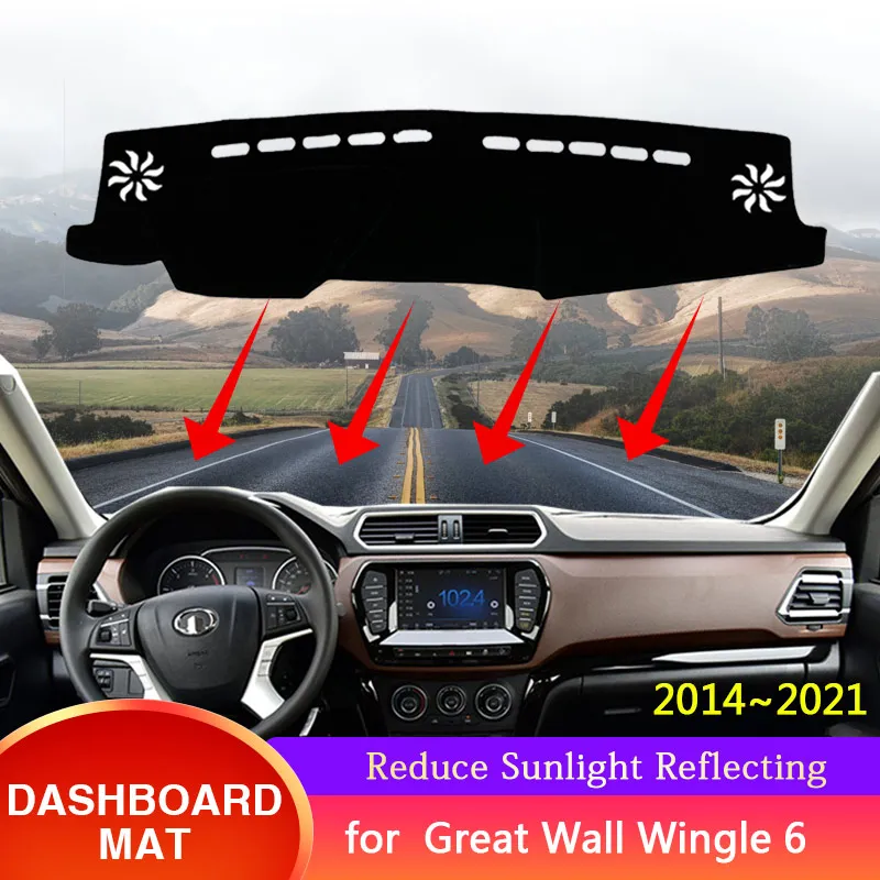 Чехол для приборной панели Great Wall Wingle 6 2014-2021 2015, противоскользящий солнцезащитный козырек, подвесной коврик, аксессуары для автомобиля 
Чехол для приборной панели Great Wall Wingle 6 2014-2021 2015, противоскользящий солнцезащитный козырек, подвесной коврик, аксессуары для автомобиля