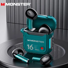 Monster XKT16 Bluetooth 5.3 Earphones Mechanical Design Wireless Headphones Gamer Headset TWS Noise Reduction Sports Earbuds New