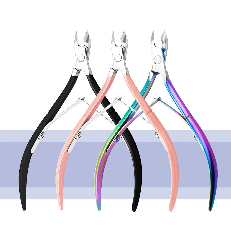 

Nail Cuticle Nipper Scissors Stainless Steel Golden/Rainbow Tweezer Clipper Dead Skin Remover Scissor Plier Pusher Manicure Tool