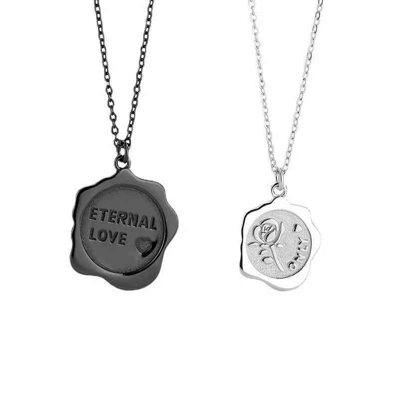 Women's S925 Sterling Silver Fire Paint Seal Letter Love Rose Silver Necklace Personality Fashion Jewelry Couple Holiday Gift
Women's S925 Sterling Silver Fire Paint Seal Letter Love Rose Silver Necklace Personality Fashion Jewelry Couple Holiday Gift