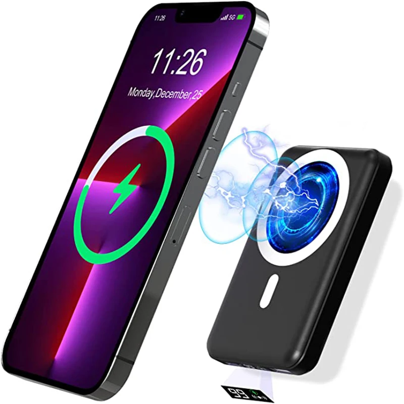 Magnetic Wireless Chargers Power Bank 10000mah Portable Universal Auxiliary Mobile Battery Case Type-C For IPhone 13 12 Pro Max
Magnetic Wireless Chargers Power Bank 10000mah Portable Universal Auxiliary Mobile Battery Case Type-C For IPhone 13 12 Pro Max