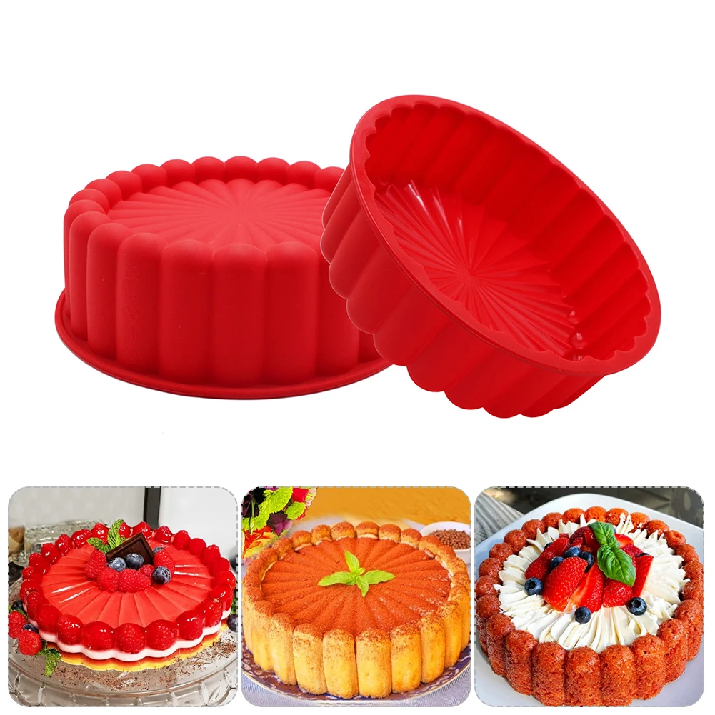 Round Silicone Cake Pan Strawberry Shortcake Baking Pan 8 Inch Gear Shape Mousse Cake Bakeware DIY Toast Bread Baking Tool
Round Silicone Cake Pan Strawberry Shortcake Baking Pan 8 Inch Gear Shape Mousse Cake Bakeware DIY Toast Bread Baking Tool