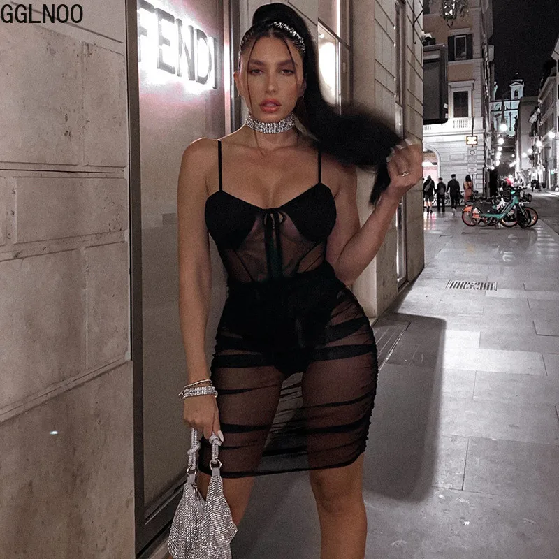 GGLNOO Sexy Party Wear Mesh Dress Spaghetti Strap Tie Front Summer Evening Club Outfits for Women Bodycon Black Short Dresses
GGLNOO Sexy Party Wear Mesh Dress Spaghetti Strap Tie Front Summer Evening Club Outfits for Women Bodycon Black Short Dresses