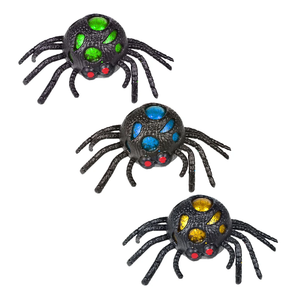 

3 Pcs Animals Toys Spider Pinch Squeeze Vent Plaything Trick Stress Reliever Pressure Relief Child