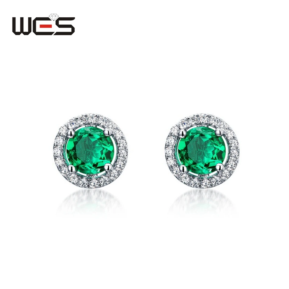 WES 925 Sterling Silver Stud Earrings for Women Growing Emerald Green Gemstone Ladies Jewelry Bride Wedding Fashion Anniversary
WES 925 Sterling Silver Stud Earrings for Women Growing Emerald Green Gemstone Ladies Jewelry Bride Wedding Fashion Anniversary