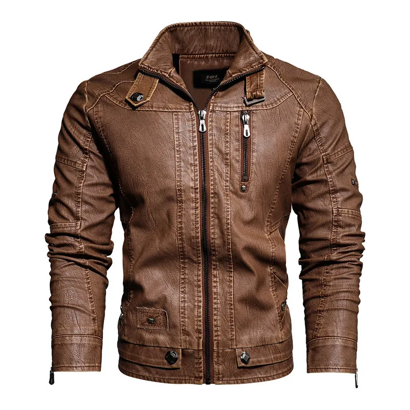 2022 Autumn Winter Jackets Mens Leather Jacket Fleece Stand Collar PU Male Windproof Motorcycle Zipper Coat Clothes
2022 Autumn Winter Jackets Mens Leather Jacket Fleece Stand Collar PU Male Windproof Motorcycle Zipper Coat Clothes