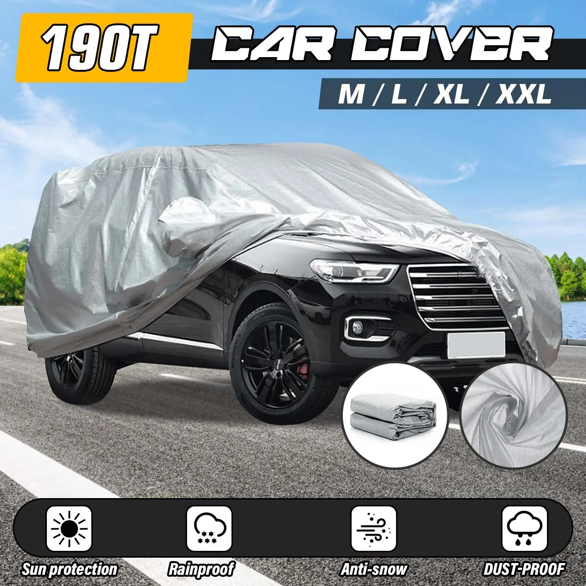Universal SUV Full Car Cover 190T Waterproof Anti-UV Dust-proof Auto Body Case Cover Outdoor Protection M/L/XL/XXL
Universal SUV Full Car Cover 190T Waterproof Anti-UV Dust-proof Auto Body Case Cover Outdoor Protection M/L/XL/XXL