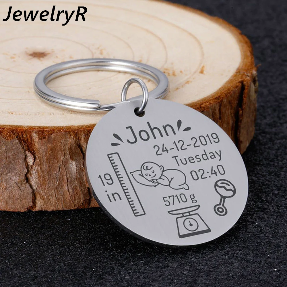 JewelryR Personality Custom New Baby Birth State Keychain Stainless Steel Baby Name Date Weight Time Height Keyring Family Gift
JewelryR Personality Custom New Baby Birth State Keychain Stainless Steel Baby Name Date Weight Time Height Keyring Family Gift