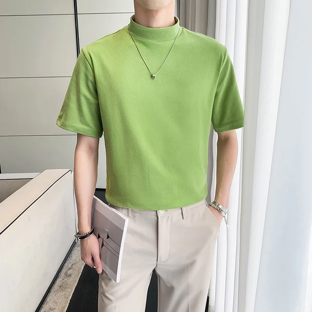 2022 summer men's short-sleeved T-shirt casual high-end brand solid color boutique 7-color turtleneck shirt
2022 summer men's short-sleeved T-shirt casual high-end brand solid color boutique 7-color turtleneck shirt