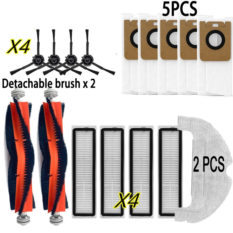for Xiaomi Dreame Bot Z10 Pro Robot Vacuum Cleaner Main Side Brush Filter Mop Cloth Dust Bag Kits Accessories Replacement Parts
for Xiaomi Dreame Bot Z10 Pro Robot Vacuum Cleaner Main Side Brush Filter Mop Cloth Dust Bag Kits Accessories Replacement Parts