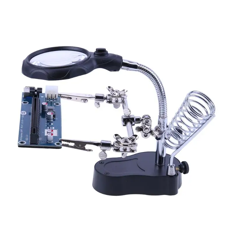 Welding Magnifying Glass with LED Light 3.5X-12X Lens Auxiliary Clip Loupe Desktop Magnifier Third Hand Soldering Repair Tool
Welding Magnifying Glass with LED Light 3.5X-12X Lens Auxiliary Clip Loupe Desktop Magnifier Third Hand Soldering Repair Tool
