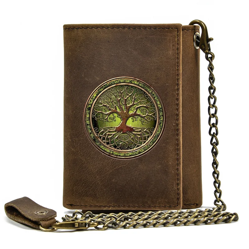 High Quality Men Genuine Leather Wallet Anti Theft Hasp With Iron Chain Vintage Tree of Life Cover Card Holder Short Purse
High Quality Men Genuine Leather Wallet Anti Theft Hasp With Iron Chain Vintage Tree of Life Cover Card Holder Short Purse