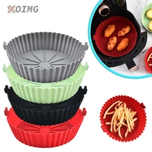OIMG Round Replacemen Air Fryers Oven Baking Tray Fried Chicken Basket Mat Air Fryer Silicone Pot Grill Pan Kitchen Accessories