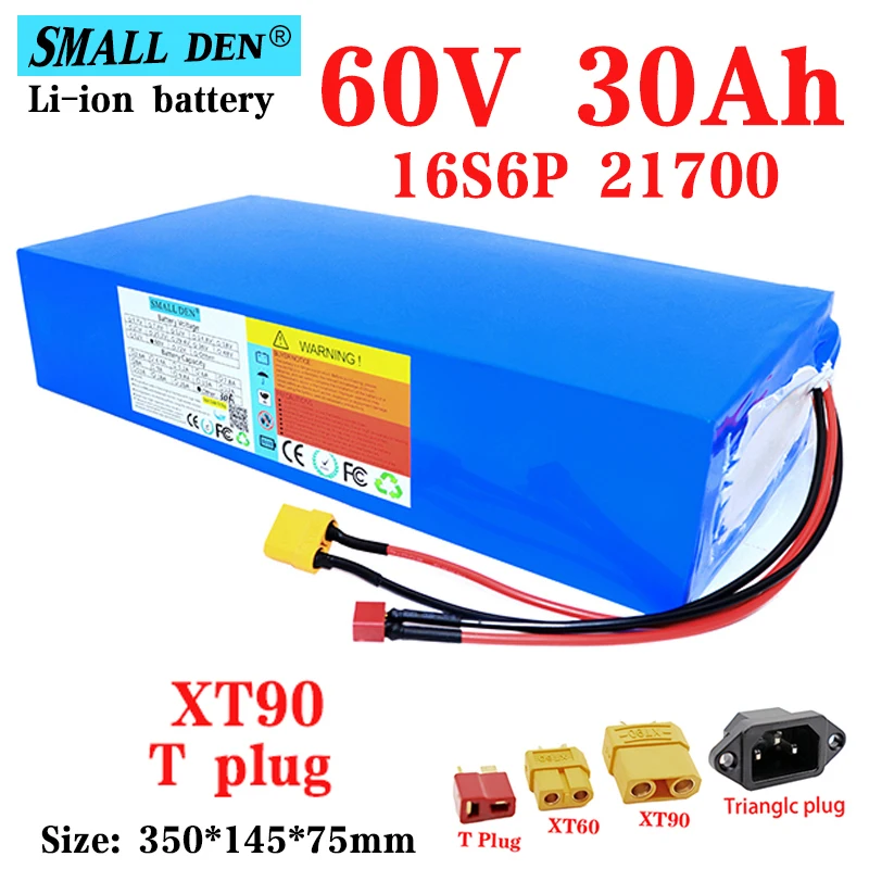60V 16S6P 30Ah 21700 Li-Ion Battery Pack 67.2V Li-Ion 30000mAh Ebike Electric Bike Scooter with 45A BMS 2000W 2500W+67.2V charge
60V 16S6P 30Ah 21700 Li-Ion Battery Pack 67.2V Li-Ion 30000mAh Ebike Electric Bike Scooter with 45A BMS 2000W 2500W+67.2V charge