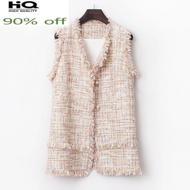 Sleeveless Tweed Sequins Flash Fabric Casual Holiday Autumn / Winter Women's Jacket Small Fragrance One Piece
Sleeveless Tweed Sequins Flash Fabric Casual Holiday Autumn / Winter Women's Jacket Small Fragrance One Piece
