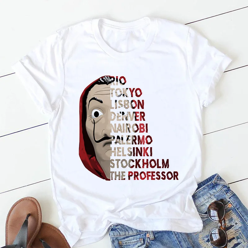 La Casa De Papel T Shirt Women Harajuku BELLA CIAO Letters Print Short Sleeve Funny Money Heist House Of Paper Hip Hop Tops Tees
La Casa De Papel T Shirt Women Harajuku BELLA CIAO Letters Print Short Sleeve Funny Money Heist House Of Paper Hip Hop Tops Tees