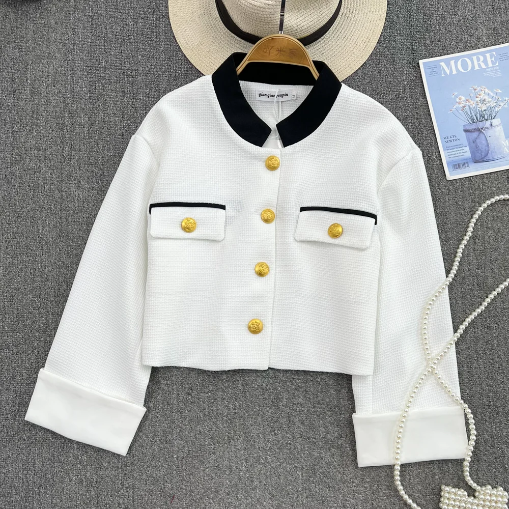 New Korean Fashion Chic Vintage Brand Luxury Designer Clothing Women Jacket Coat Female Single Breasted Office Lady Outwear Tops
New Korean Fashion Chic Vintage Brand Luxury Designer Clothing Women Jacket Coat Female Single Breasted Office Lady Outwear Tops