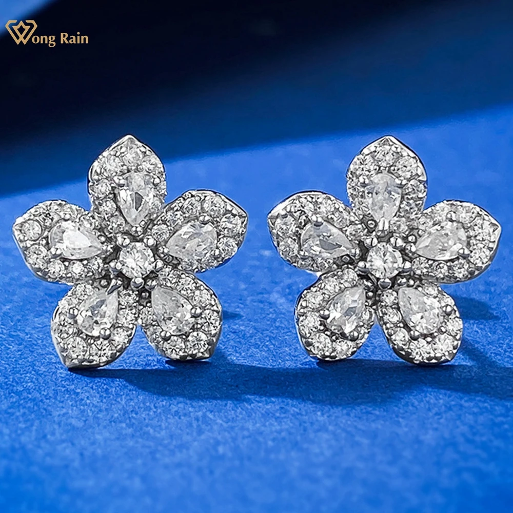 Wong Rain 100% 925 Sterling Silver Lab Sapphire Gemstone Flower Ear Studs Earrings Wedding Party Women Jewelry Gifts Wholesale
Wong Rain 100% 925 Sterling Silver Lab Sapphire Gemstone Flower Ear Studs Earrings Wedding Party Women Jewelry Gifts Wholesale