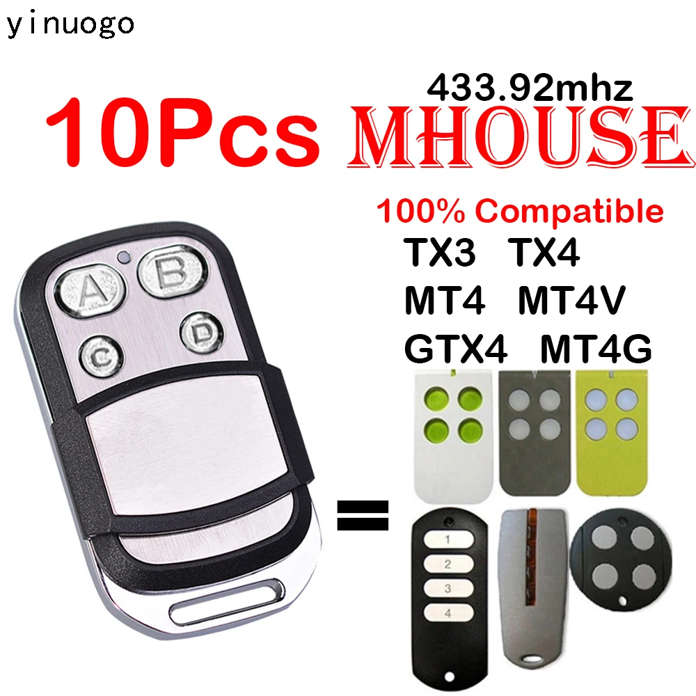 Пульт дистанционного управления MOOVO MT4 MT4V MT4G Myhouse Mhouse TX3 TX4 GTX4, гаражный пульт дистанционного управления, 433,92 МГц, непрерывный код, 10 шт.
Пульт дистанционного управления MOOVO MT4 MT4V MT4G Myhouse Mhouse TX3 TX4 GTX4, гаражный пульт дистанционного управления, 433,92 МГц, непрерывный код, 10 шт.