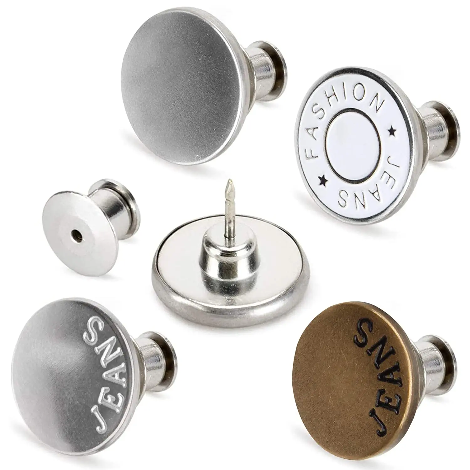 Detachable Metal Jean Buttons Snap Fasteners Pants Pin for Jeans Retractable Button Sewing-Free Buckles Perfect Fit Adjust Waist
Detachable Metal Jean Buttons Snap Fasteners Pants Pin for Jeans Retractable Button Sewing-Free Buckles Perfect Fit Adjust Waist