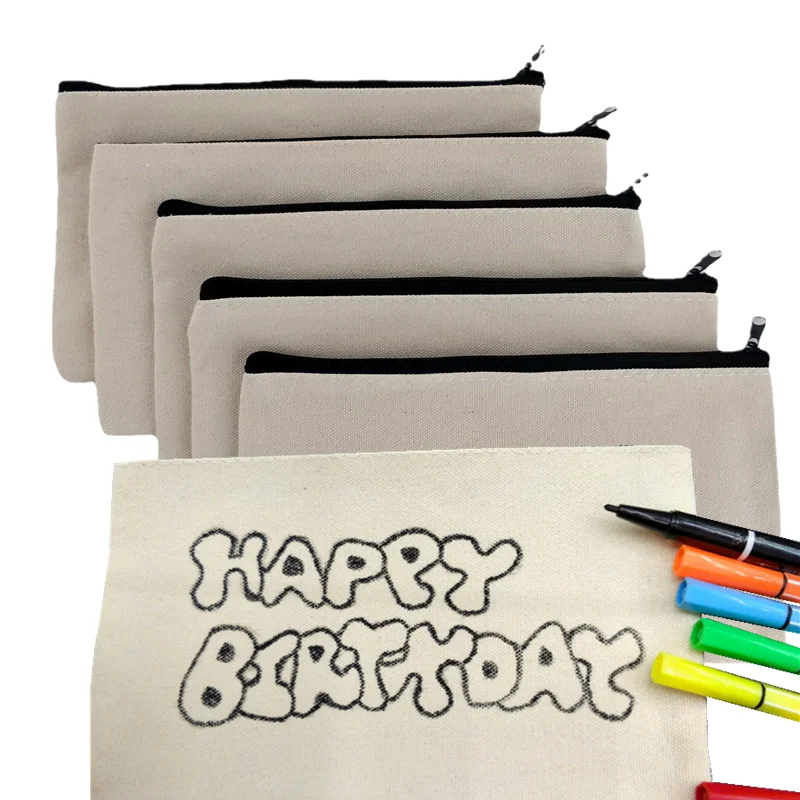Canvas DIY Doodle Pencil Stationery Bag Women Girls Makeup Bag Zipper Pouch Bags for Pens Blank DIY Craft Cosmetic Bag Pouch
Canvas DIY Doodle Pencil Stationery Bag Women Girls Makeup Bag Zipper Pouch Bags for Pens Blank DIY Craft Cosmetic Bag Pouch