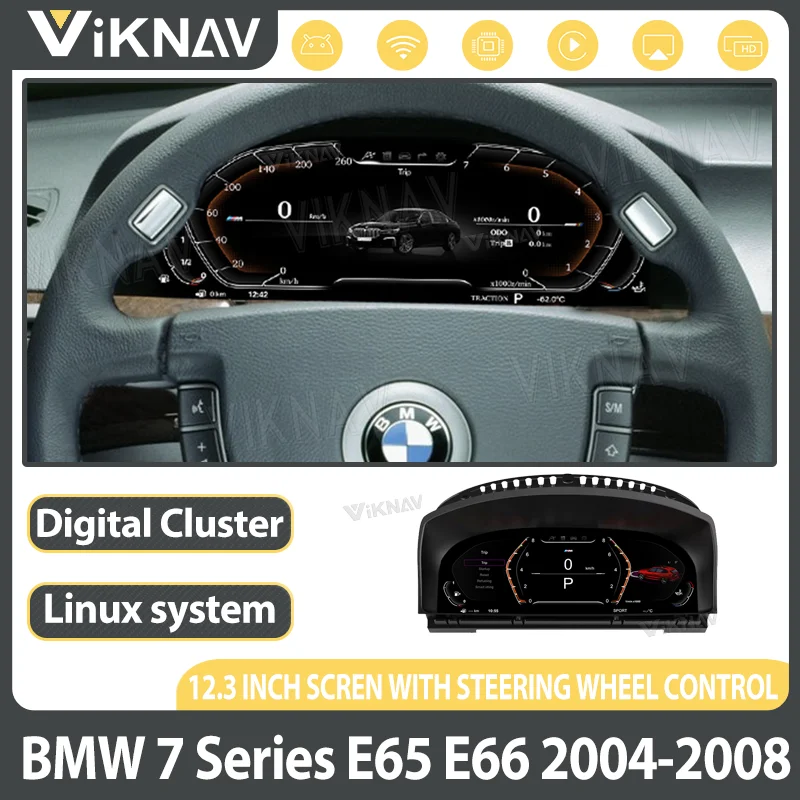 Автомобильный цифровой кластер Speedmeter для BMW 7 серии E65 E66 2001-2008 Linux 12,3 дюймов
Автомобильный цифровой кластер Speedmeter для BMW 7 серии E65 E66 2001-2008 Linux 12,3 дюймов