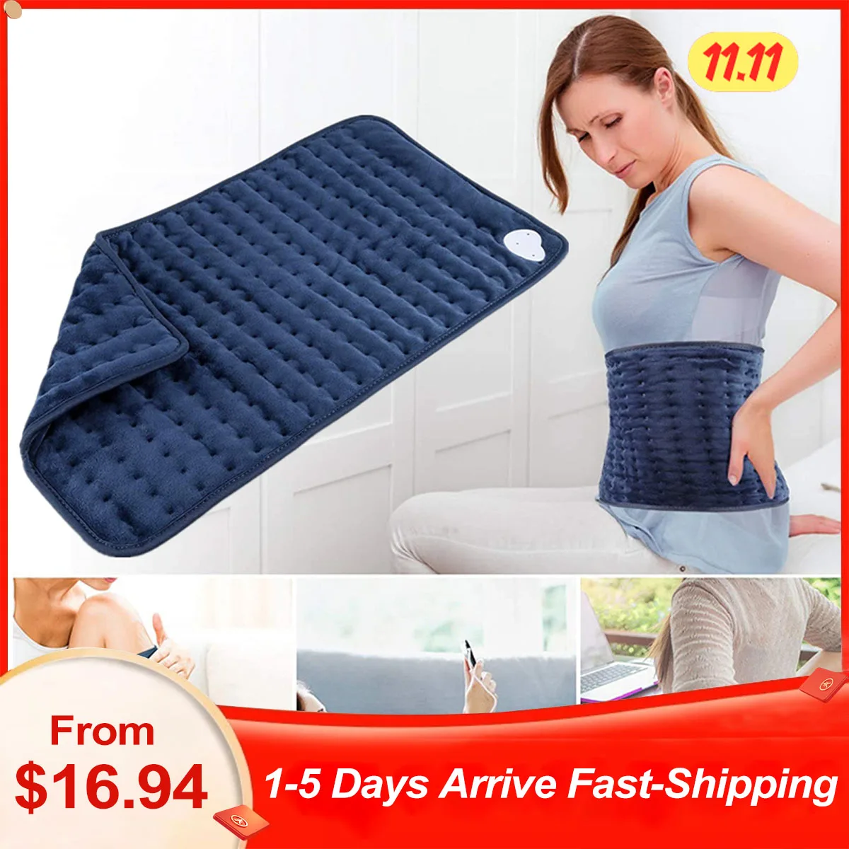 6 Level Adjustable Back Massager Waist Neck Heating Pad Electric Thermal Blankets Lumbar Cervical Spine Pain Relief Relaxation
6 Level Adjustable Back Massager Waist Neck Heating Pad Electric Thermal Blankets Lumbar Cervical Spine Pain Relief Relaxation