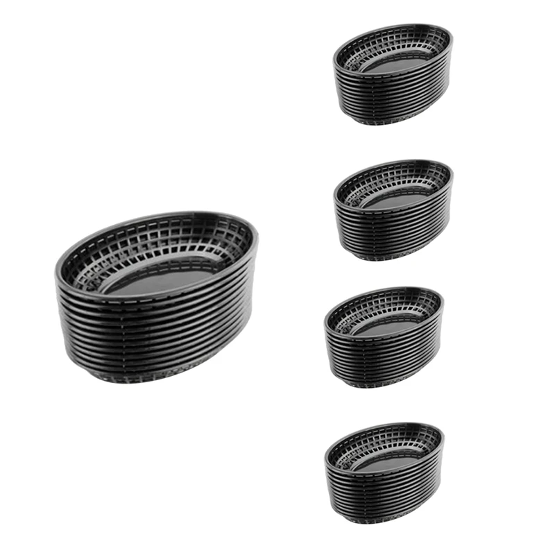 60 Pcs Plastic Fast Food Baskets Oval Serving Platter Breakfast Dinner Plates French Fries Cake Bread Tray Restaurant
60 Pcs Plastic Fast Food Baskets Oval Serving Platter Breakfast Dinner Plates French Fries Cake Bread Tray Restaurant
