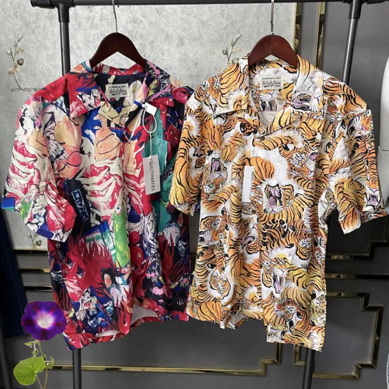Summer WACKO MARIA ShirtsYellow Tiger High Quality Full Print LapelShort-sleeved Loose Hawaiian Shirt for Men Women
Summer WACKO MARIA ShirtsYellow Tiger High Quality Full Print LapelShort-sleeved Loose Hawaiian Shirt for Men Women