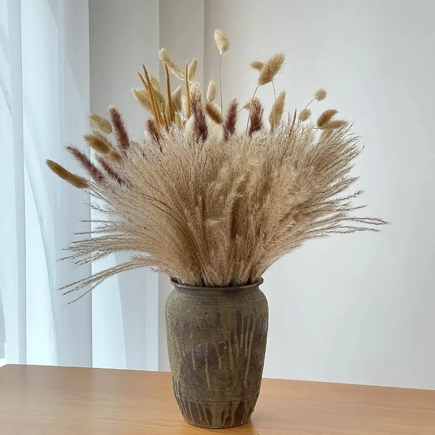 120PCS Dried Pampas Grass Contains Bunny Tails Dried Flowers Reed Grass Bouquet for Wedding Boho Flowers Home Table Decor Pampa
120PCS Dried Pampas Grass Contains Bunny Tails Dried Flowers Reed Grass Bouquet for Wedding Boho Flowers Home Table Decor Pampa