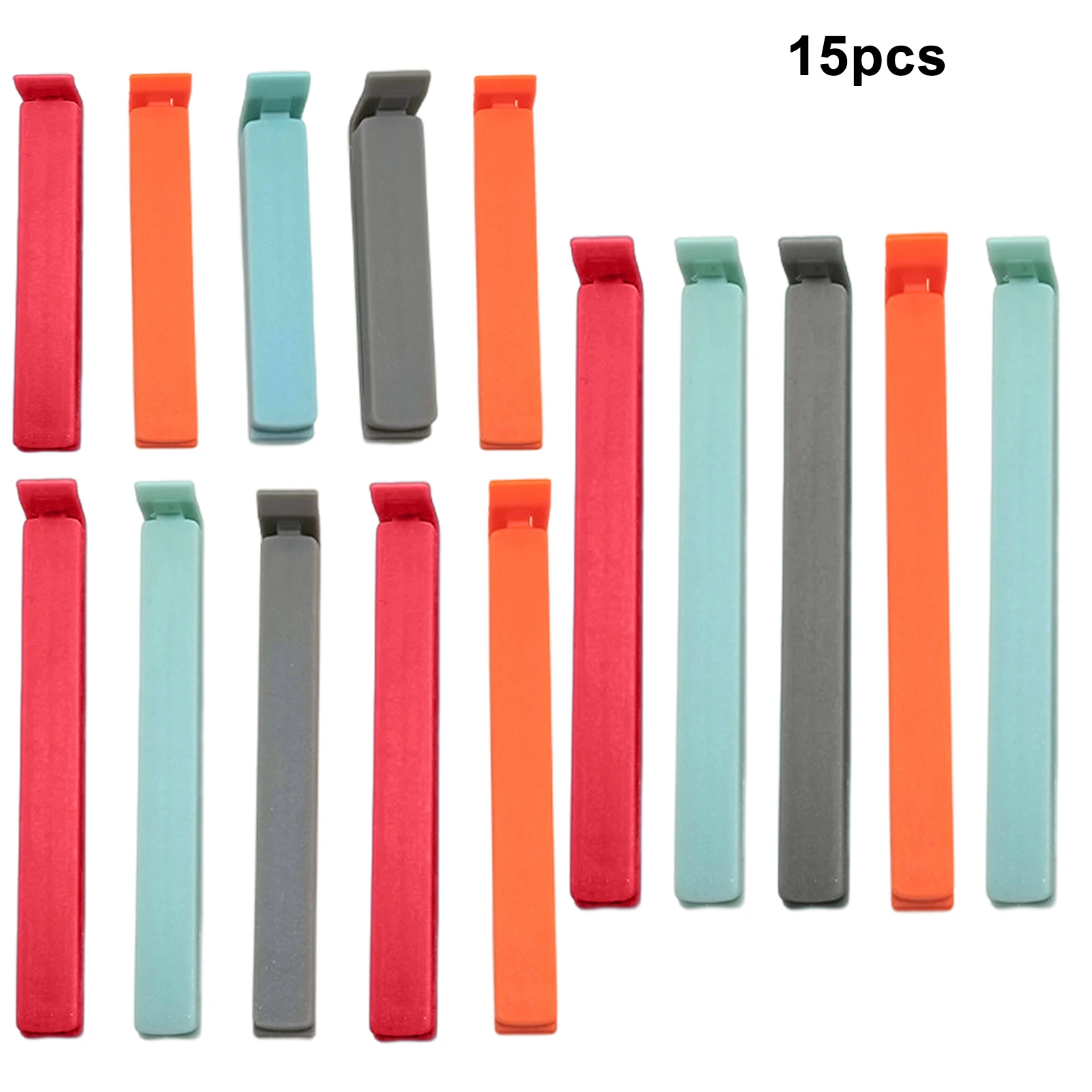 

15pcs Travel Reusable Convenient Sealing Clip Freezer Bag Random Color Plastic Candy Food Storage Packing Snacks Camping
