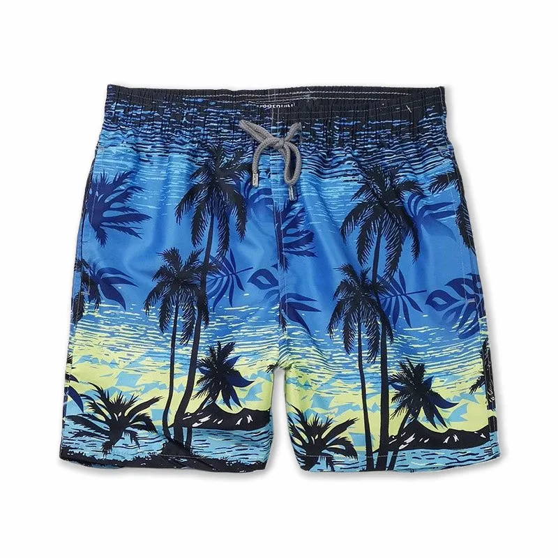 

Шорты пляжные мужские с эластичной талией, брендовые пляжные короткие бордшорты с принтом кокосового дерева, модная одежда для плавания, ле...