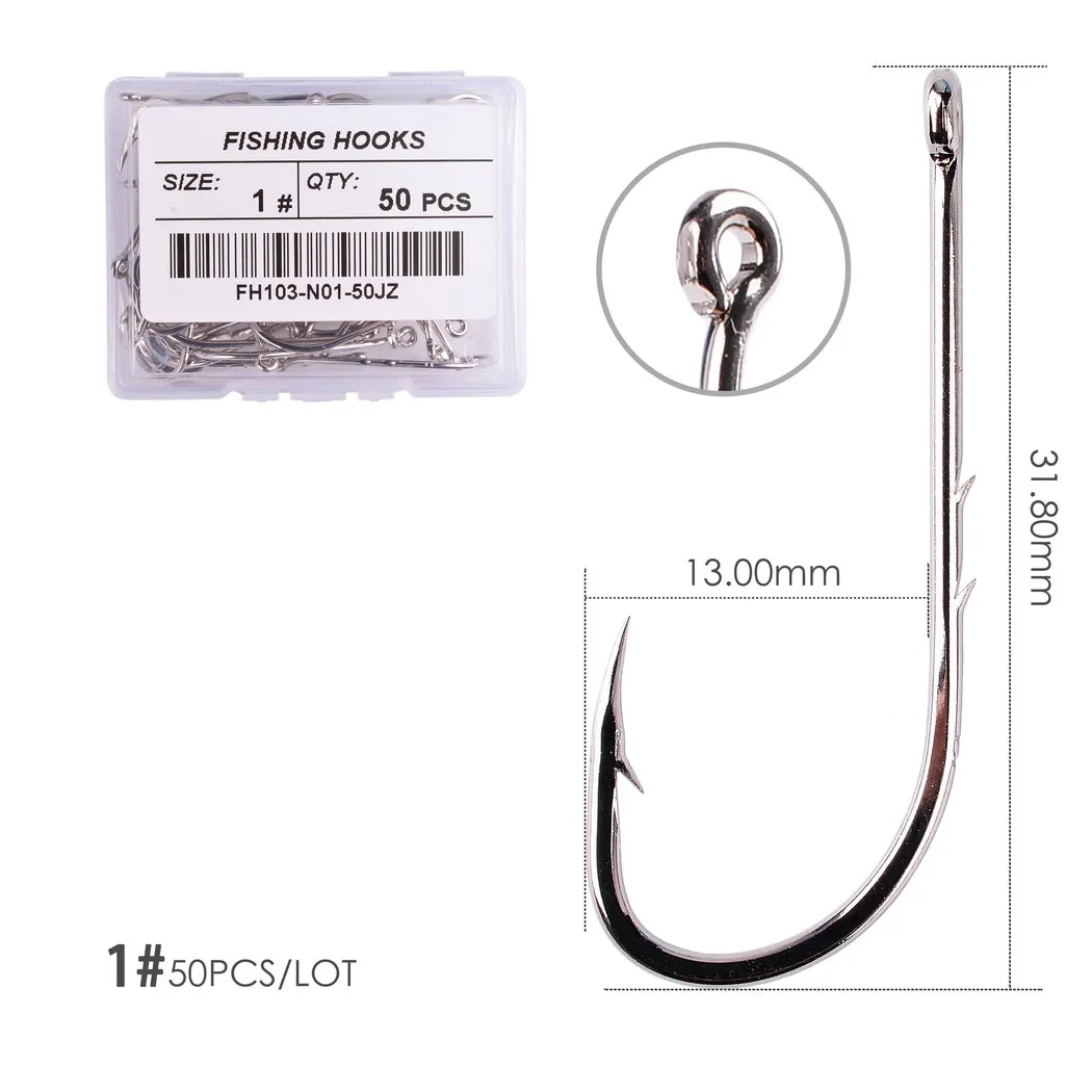 50PCS Barbed Fishing Hooks Sea Worm Carp Single Circle Hook Set Fly Fishing Accessories Tackle Carbon Steel Fishhook
50PCS Barbed Fishing Hooks Sea Worm Carp Single Circle Hook Set Fly Fishing Accessories Tackle Carbon Steel Fishhook