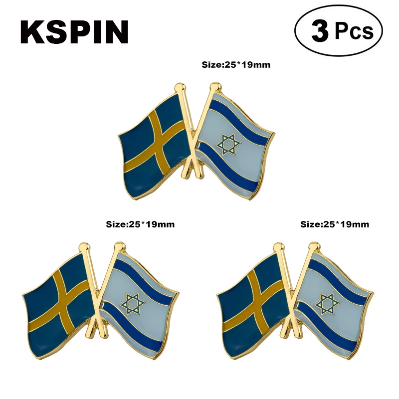 

Sweden & Israel Lapel Pin Brooches Pins Flag badge Brooch Badges