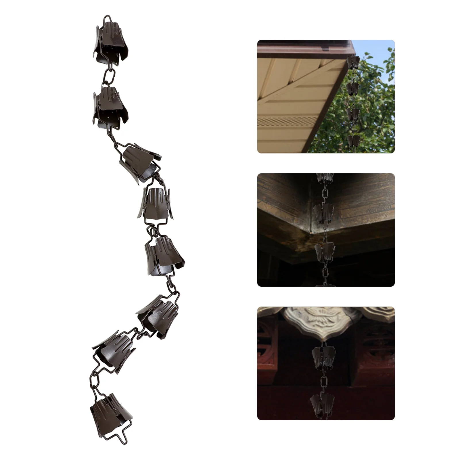 Rain Chain Decorative Chimes Rain Cups Gutter Downspout Diverter Chain Water from Home for Stunning Fountain Display 
Rain Chain Decorative Chimes Rain Cups Gutter Downspout Diverter Chain Water from Home for Stunning Fountain Display